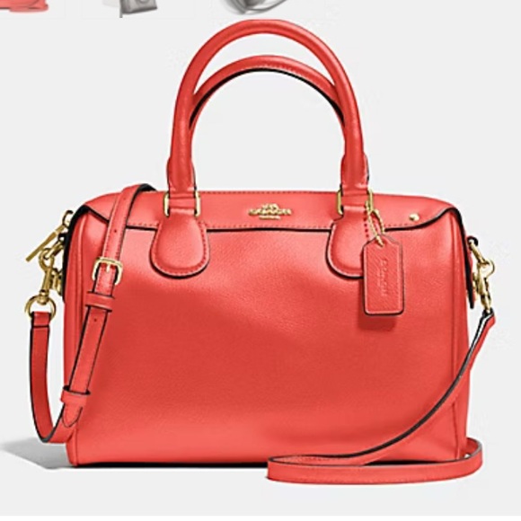 Coach Crossgrain Bennett Satchel in Watermelon with Floral Scarf - Picture 12 of 12